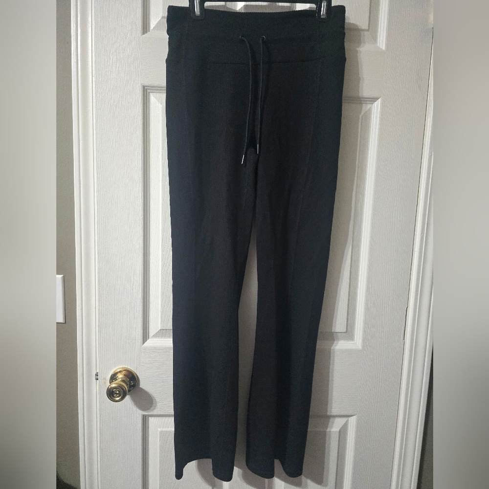 Vively Ribbed Flare Lounge/Yoga Pants, High Drawstring Waist, Size Small, EUC!
